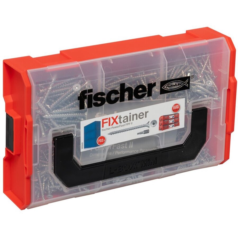 FixTainer PowerFast II countersunk head VG TX, screw set (702 parts, full thread, galvanized)