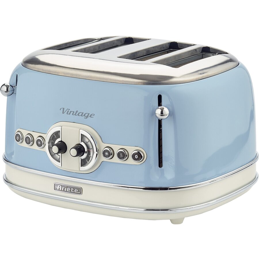 Vintage 4-slot toaster 156 (light blue, 1,600 watts, for 4 slices of toast)