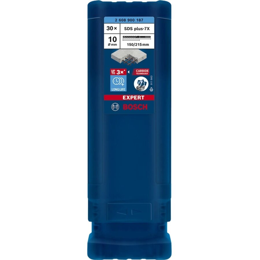 Bosch Expert hammer drill bit SDS-plus-7X,  10mm, 30 pieces (working length 150mm)