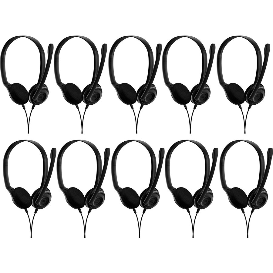 Sistem EDU 10, headset (black, pack of 10, 3.5 mm jack plug)