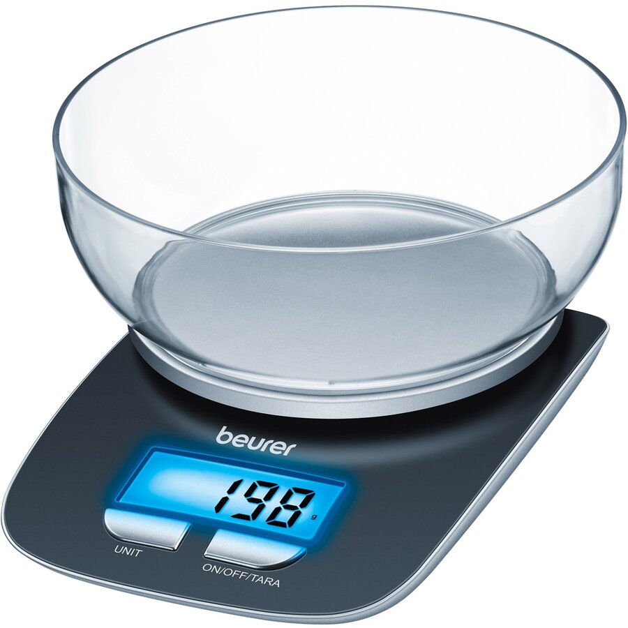 kitchen scale KS 25 (black, with weighing bowl)