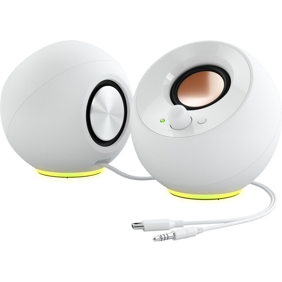 Creative Pebble SE, PC speakers (white, Bluetooth 5.3, USB-C, jack, RGB)