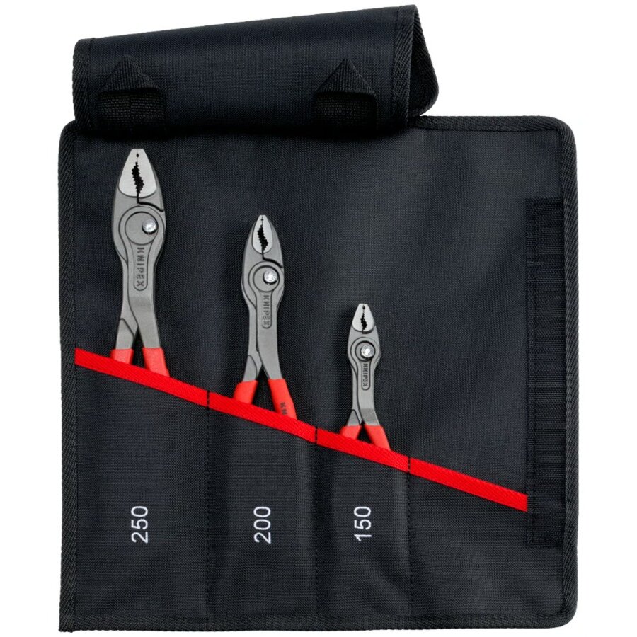 roll-up bag TwinGrip, front gripping pliers set 3-piece (red, length 150 / 200 / 250mm)