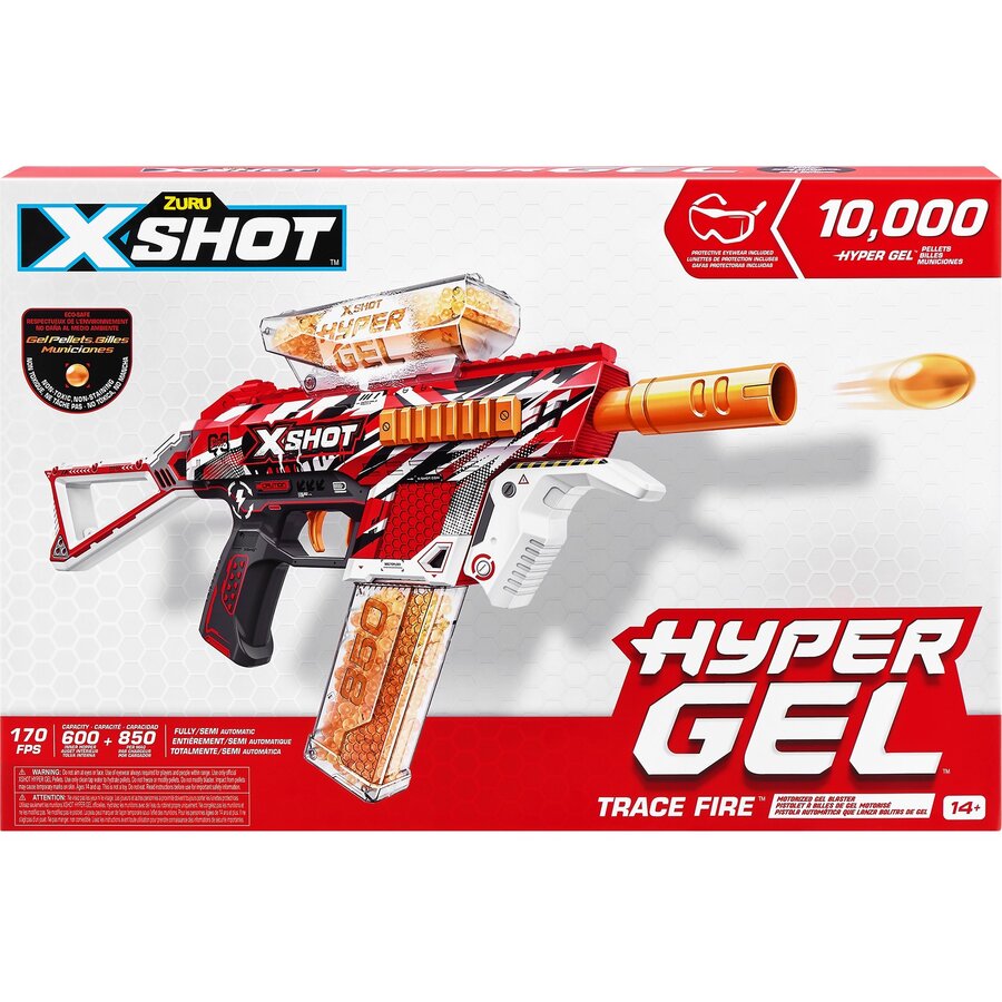 Jucarie XSHOT - Hyper-Gel Blaster Trace Fire, Gel Blaster (incl. 10000 gel balls)