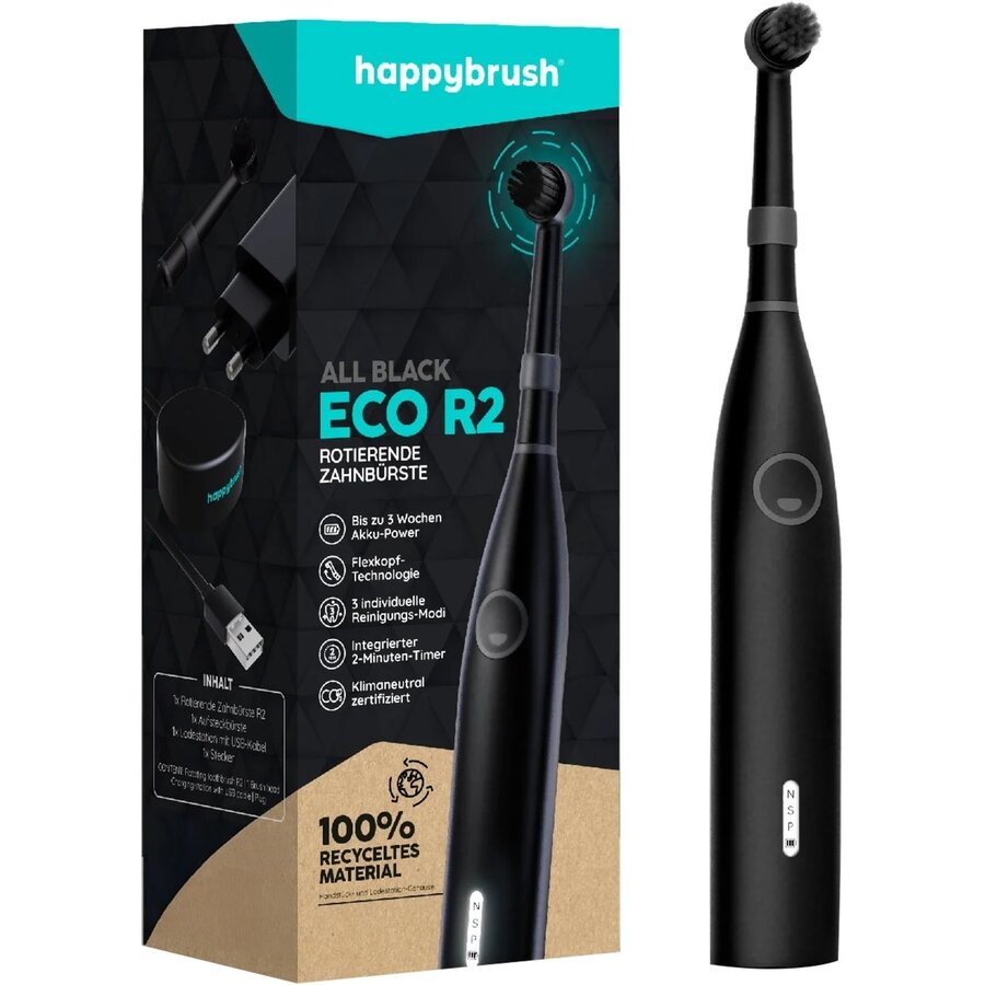 ECO R2 Allblack + 3 Refills Electric Toothbrush (black)