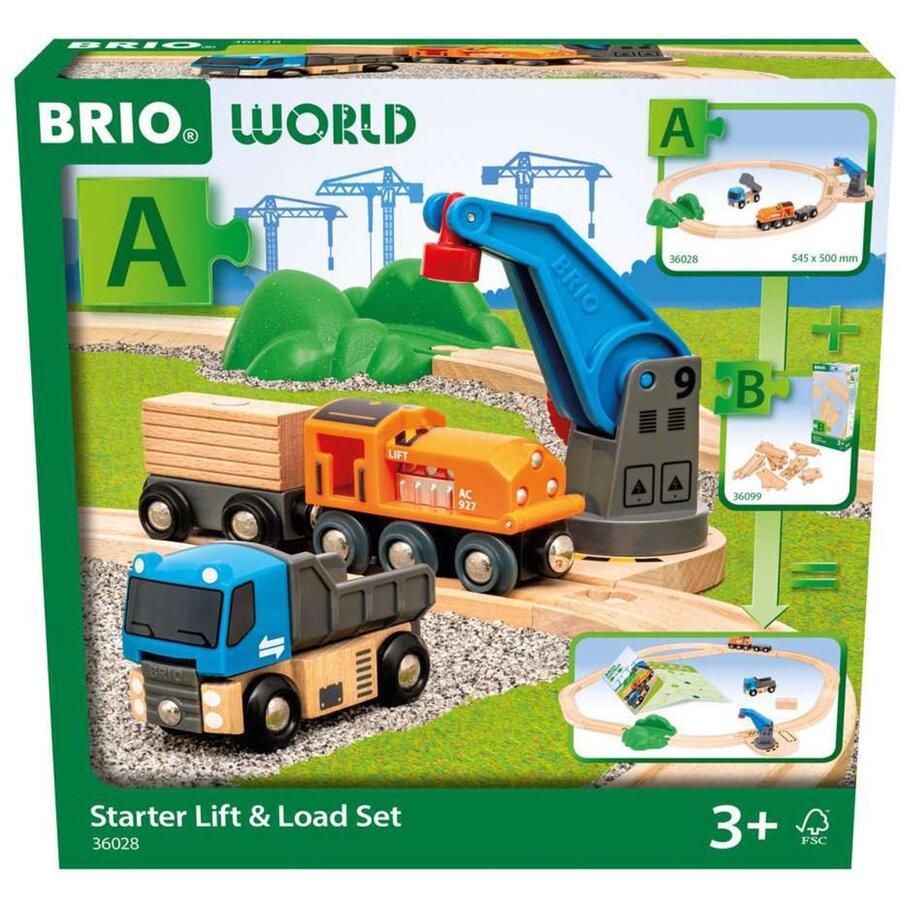 Jucarie World Starter Set Freight Train with Crane A