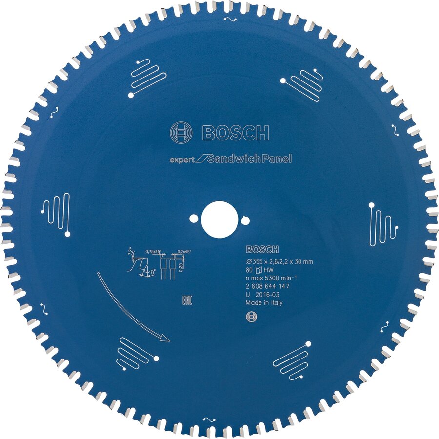 Bosch Powertools circular saw blade Expert for Sandwich Panel, 355mm, 80Z (bore 30mm, for hand-held circular saws)