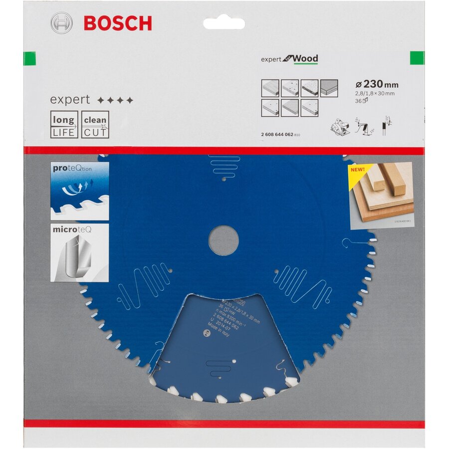 Bosch Powertools circular saw blade Expert for Wood, 230mm, 36Z (bore 30mm, for hand-held circular saws)