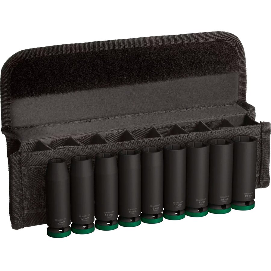 Bosch Powertools PRO Impact socket set 1/2, 9-piece (black, deep)