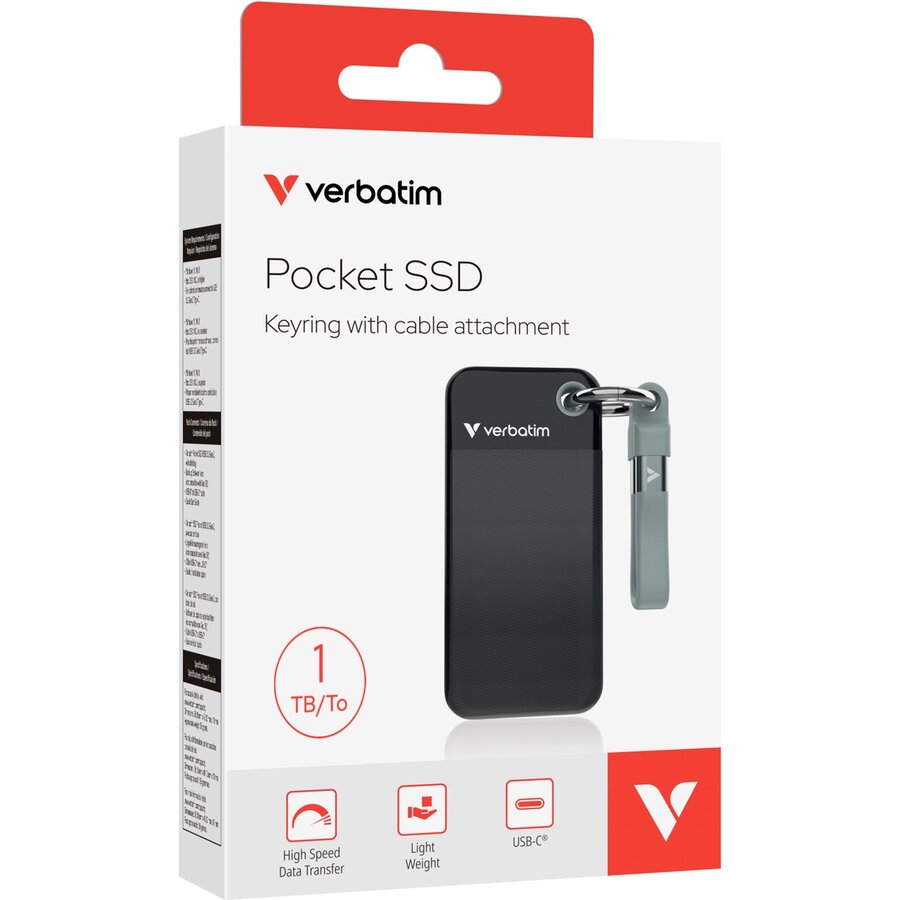 SSD Extern Verbatim Pocket 1TB USB-C Black Grey — imaginea 4