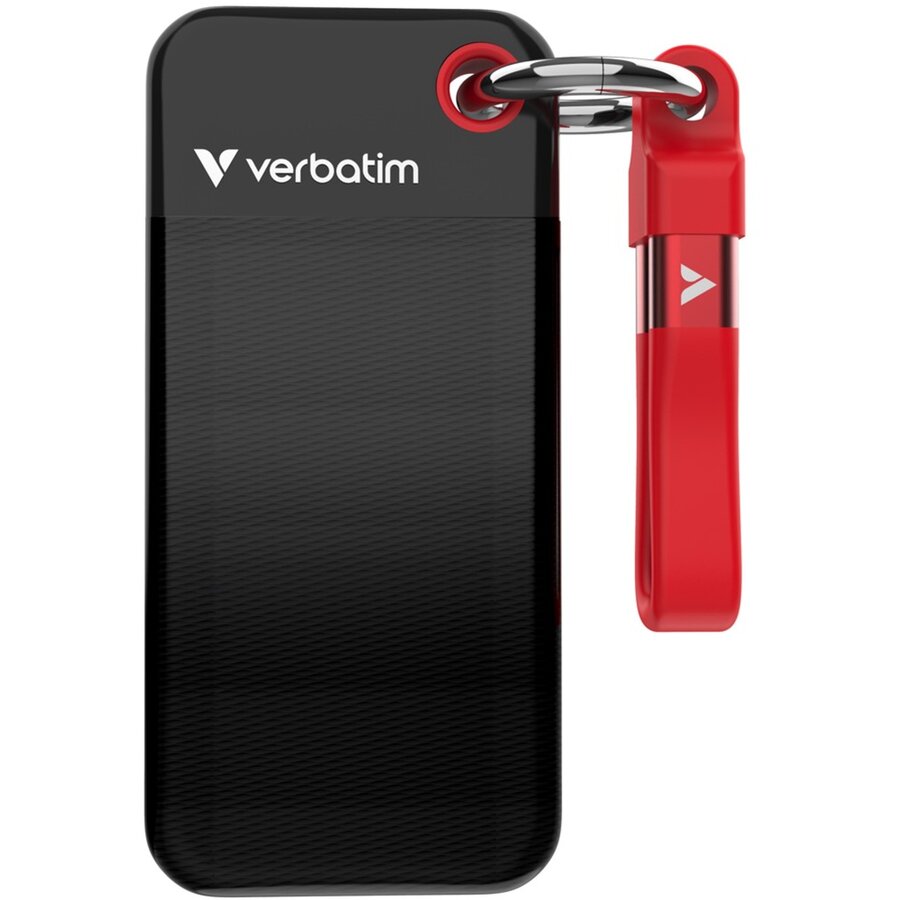 SSD Extern Verbatim Pocket, 2 TB, USB 3.2 Gen 2 Type C, Negru/Portocaliu - imagine 2