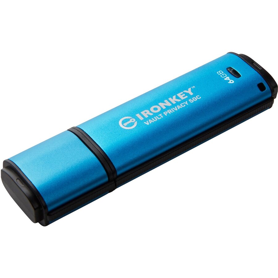 Memorie USB IronKey Vault Privacy 50 64GB USB-C Blue