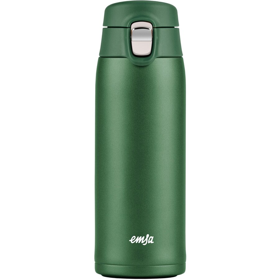 TRAVEL MUG light thermo mug (dark green, 0.4 liters, flip lid)