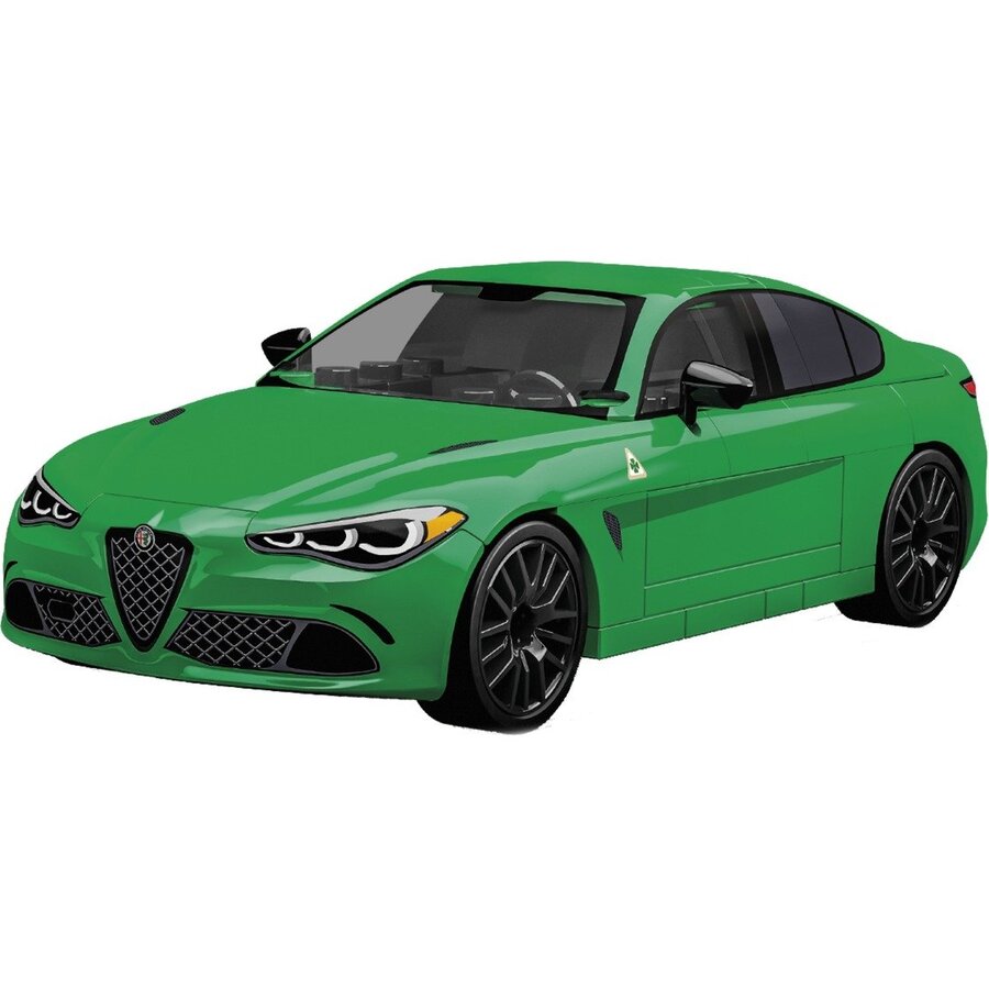 Jucarie Alfa Romeo Giulia Quadrifoglio, construction toy (green)