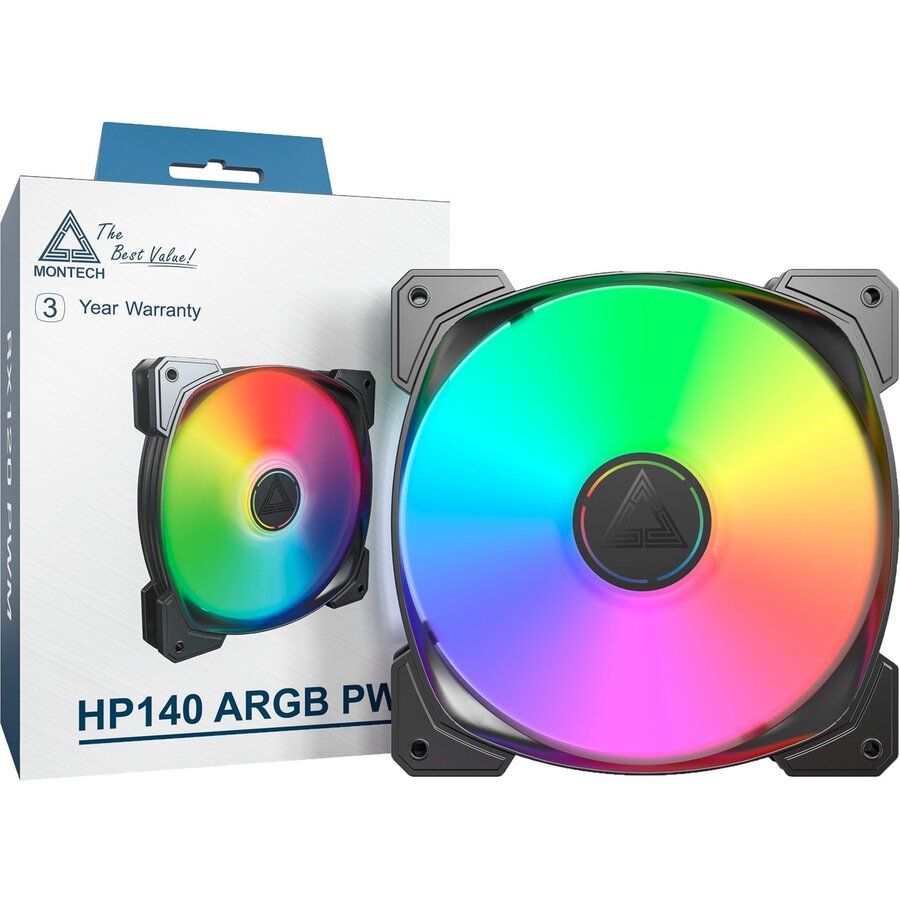 Ventilator HP140 ARGB PWM 140x140x25, case fan (black, 140 mm)