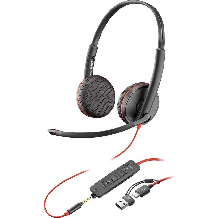 Casti Poly Blackwire 3225 (black, stereo, USB-C)