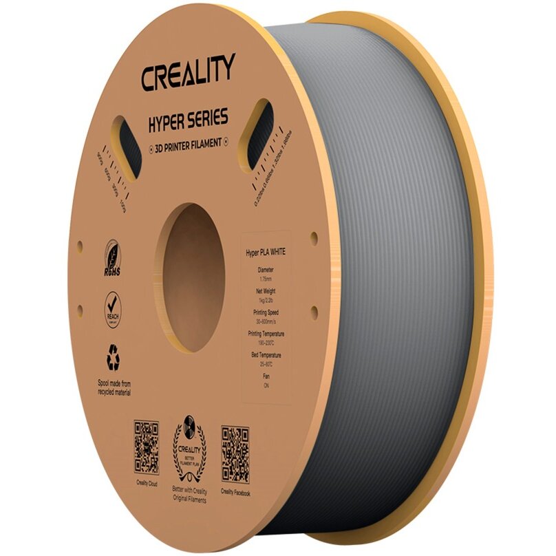Consumabil Hyper PLA Filament Grey, 3D Filament (grey, 1 kg, 1.75 mm, on a roll)