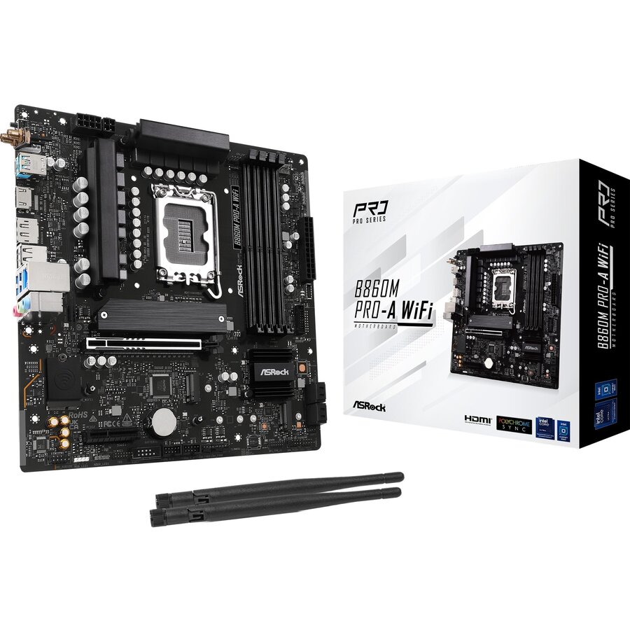 Placa de baza ASRocK B860M Pro RS WiFi, Intel B860, Socket 1851, mATX - imagine 2