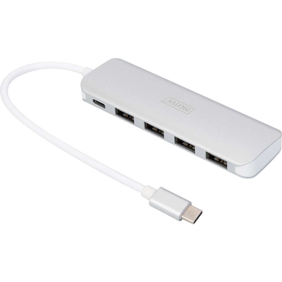 Accesoriu server USB Type-C? 4-port hub (USB 3.0) + PD (silver)
