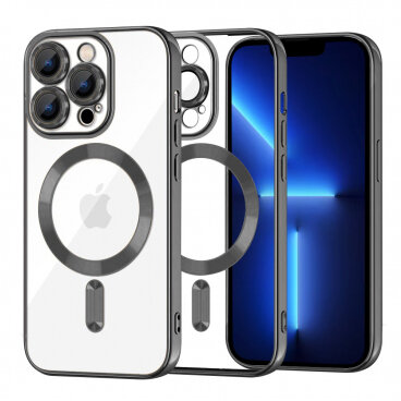 Husa Techsuit MagSafe Apple iPhone 13 Pro Max Luxury Crystal Negru