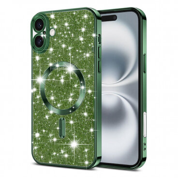 Husa Techsuit MagSafe Apple iPhone 16 Luxury Glitter Albastru — imaginea 2
