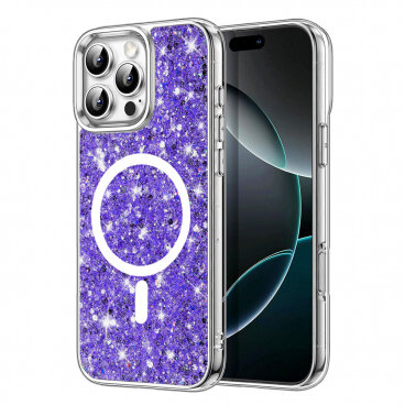 Husa Techsuit MagSafe Apple iPhone 16 Pro Sparkly Glitter Mov