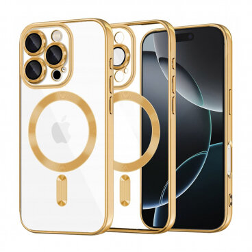 Husa Techsuit MagSafe Apple iPhone 16 Pro Luxury Crystal Auriu