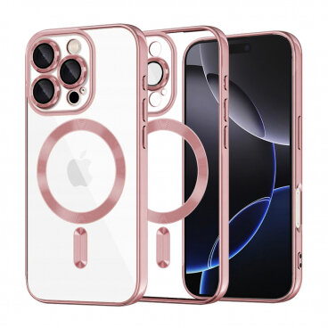 Husa Techsuit MagSafe Apple iPhone 16 Pro Max Luxury Crystal Roz