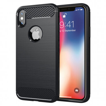 Husa Techsuit Apple iPhone XS / X Carbon Negru