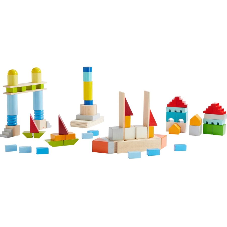 Jucarie Basic Building Blocks Colorful, Medium Set