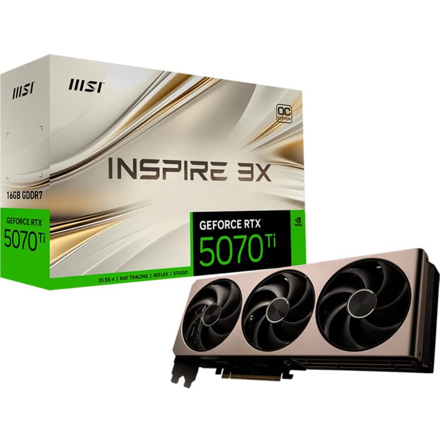 Placa video GeForce RTX 5070 Ti 16G INSPIRE 3X OC (DLSS 4, 3x DisplayPort, 1x HDMI 2.1)