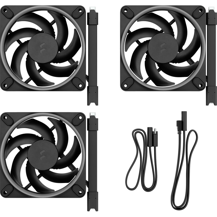 Ventilator D. Momentum 12 RGB 3-pack Black (black, 120 mm)