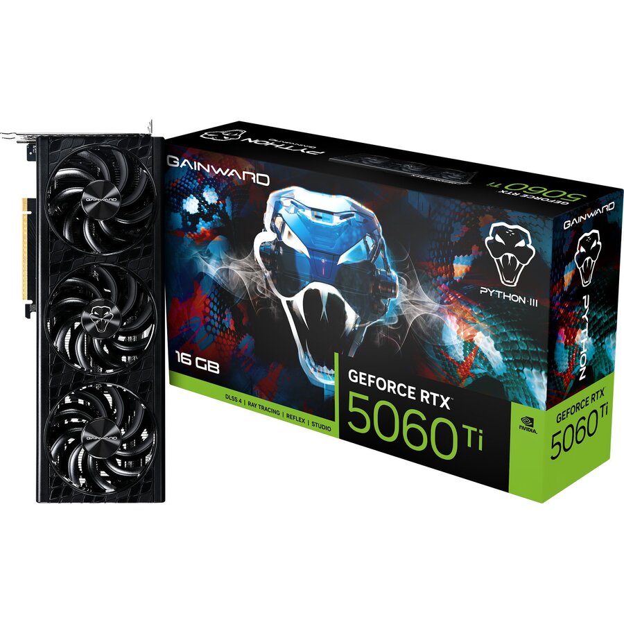 Placa video Gainward GeForce RTX 5060 Ti Python III OC 16GB 128-Bit GDDR7 DLSS 4.0 - imagine 3