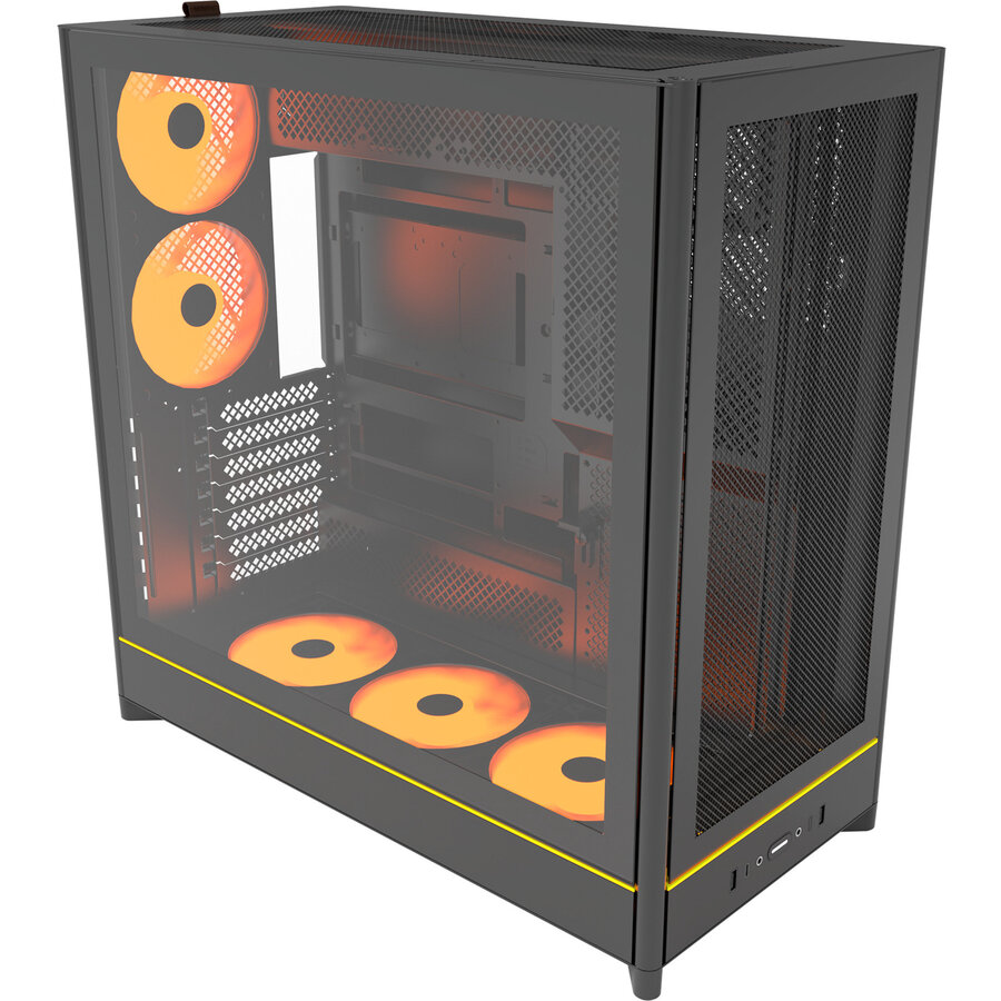 Carcasa HS01 PRO, tower case black, tempered glass