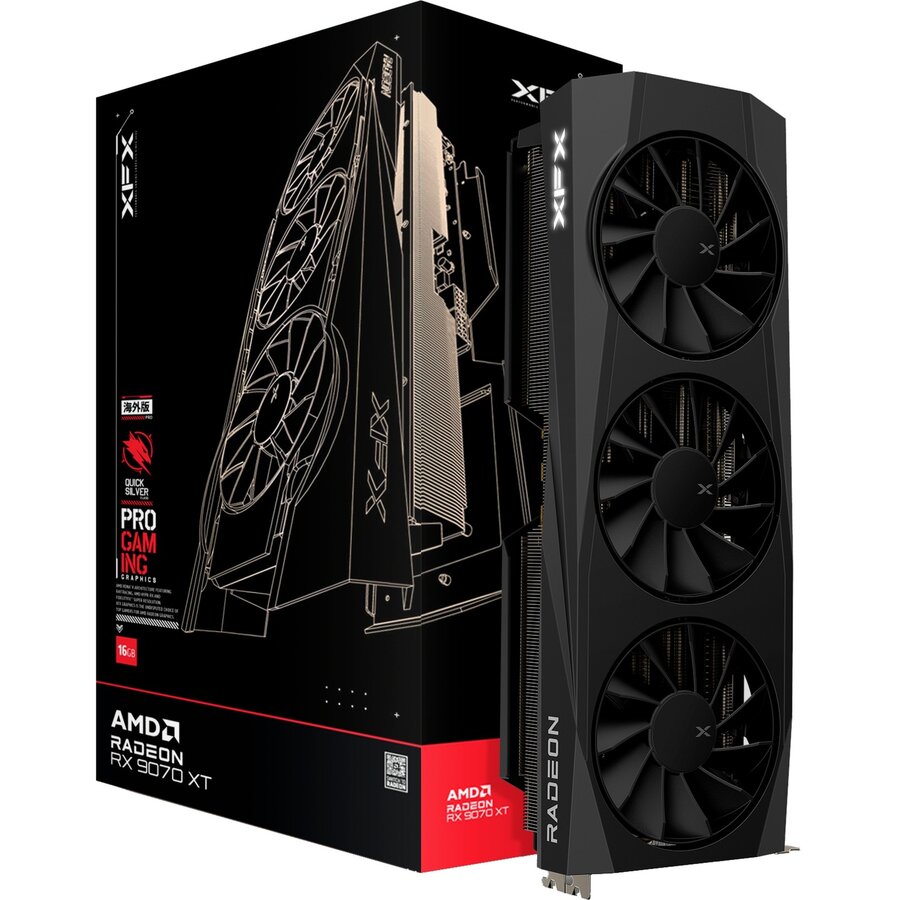 Placa Video Quicksilver AMD Radeon RX 9070 XT Gaming Edition 16GB GDDR6 256-bit