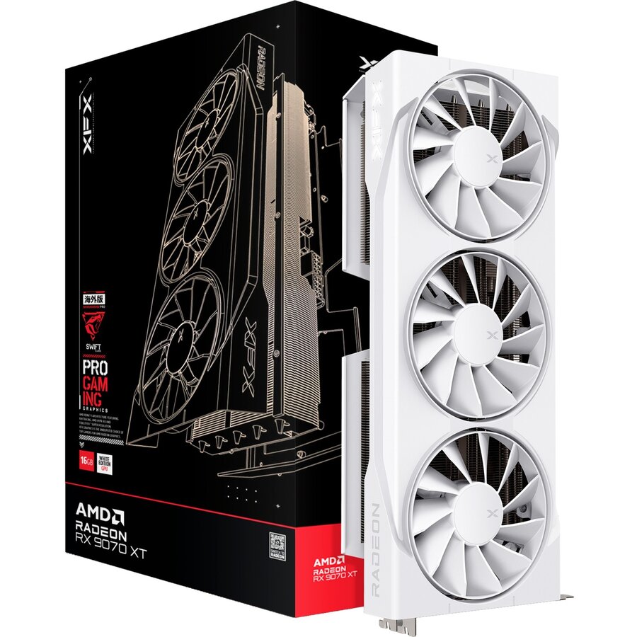 Placa Video Swift AMD Radeon RX 9070 XT White Triple fan Gaming Edition 16GB GDDR6 256-bit