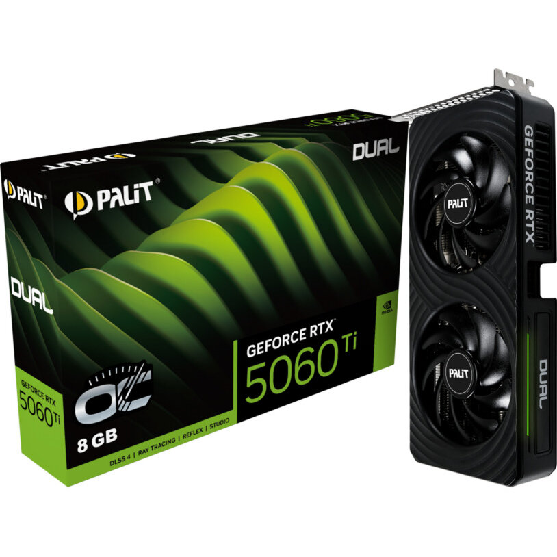 Placa video GeForce RTX 5060 Ti Dual OC 8GB, graphics card DLSS 4, 3x DisplayPort, 1x HDMI 2.1