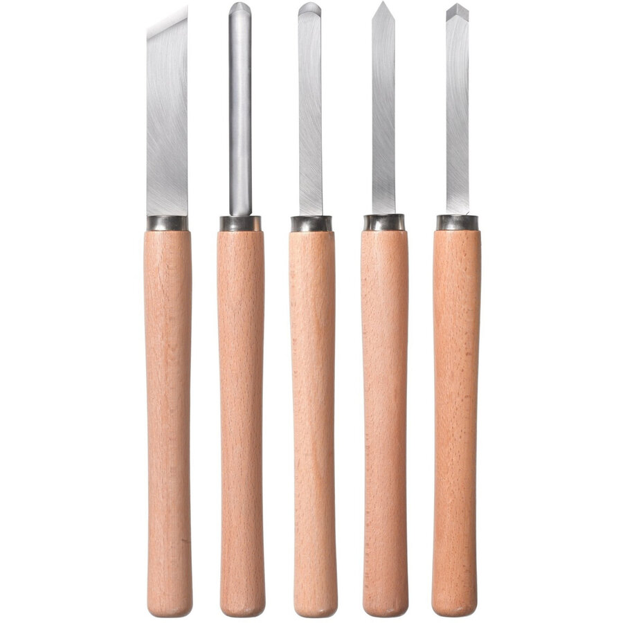 wood turning chisel set, 5-piece, wood chisel, for wood turning machines