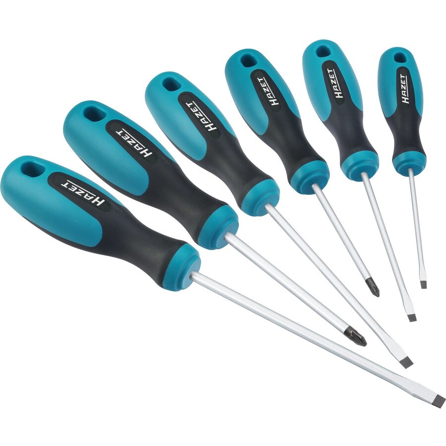 screwdriver set 810/6PZ, 6-piece blue/black, non-slip  3-component handle