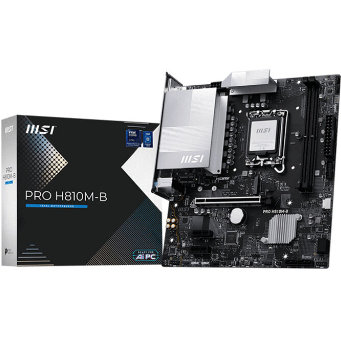Placa de baza MSI PRO H810M-B, Intel H810, LGA 1851, mATX, DDR5 - imagine 3