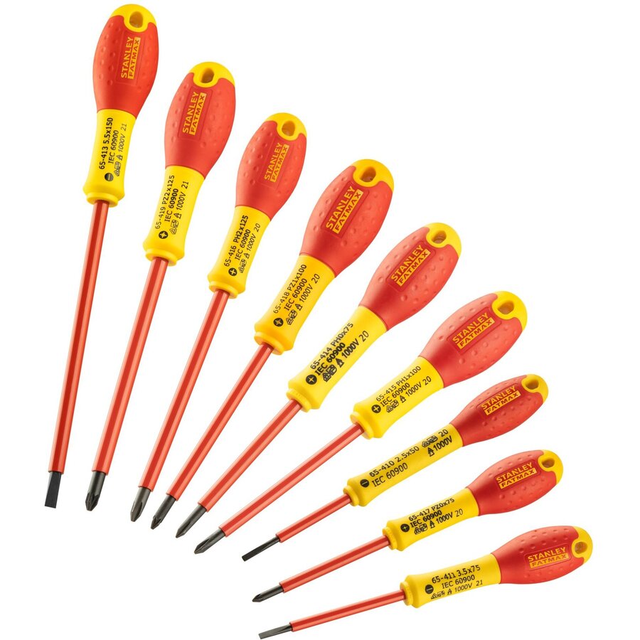 FATMAX screwdriver set, 10-piece red/yellow, voltage tester