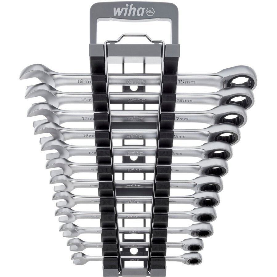 ring ratchet wrench set, 12 pieces, wrench sizes 8 - 19 mm