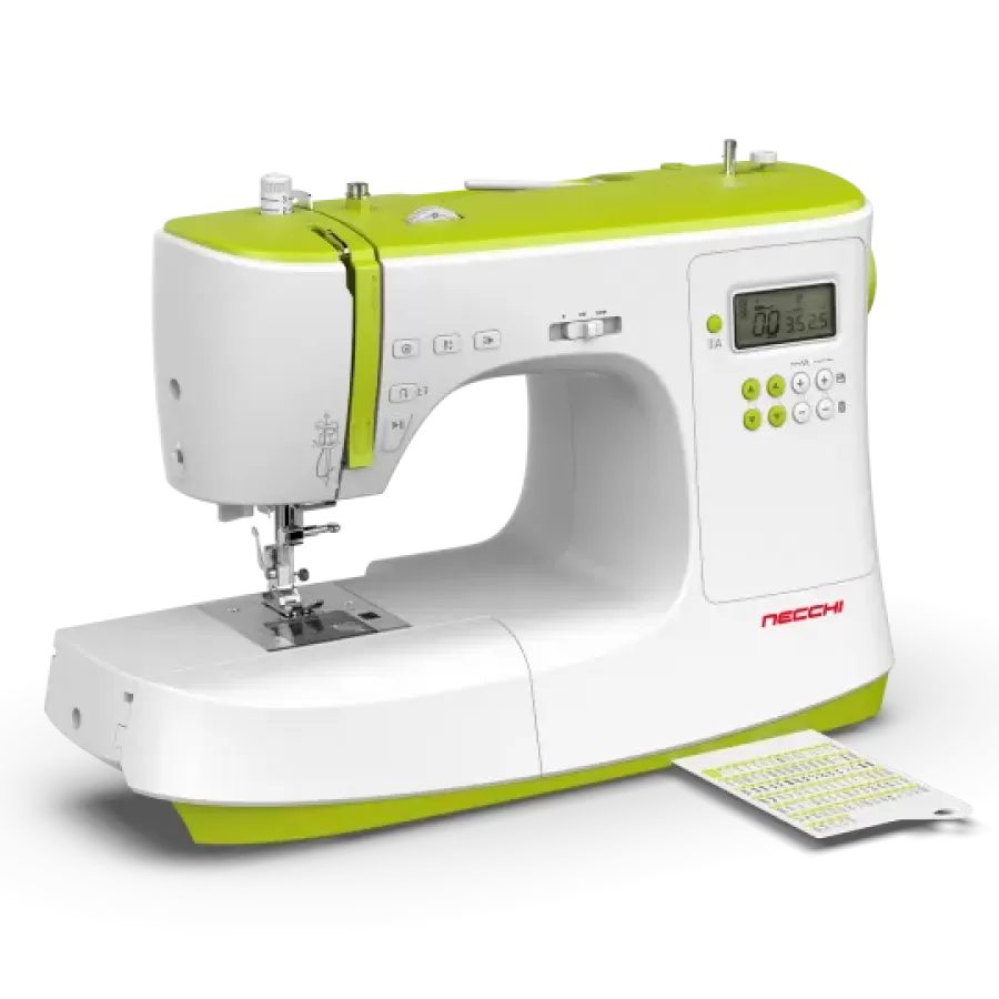 Mașina de Cusut Necchi NC-102D 200 Programe de Cusături Ecran LCD Alb/Verde