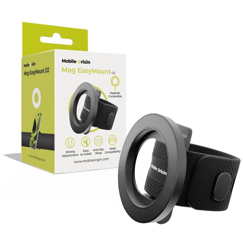 Suport Mag Easy Mount O2, MagSafe, Rotire 45 grade, Negru