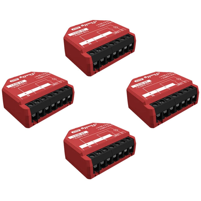 Întrerupător Shelly 1PM Gen3, 16A, Bluetooth 4.2, WiFi, Roșu