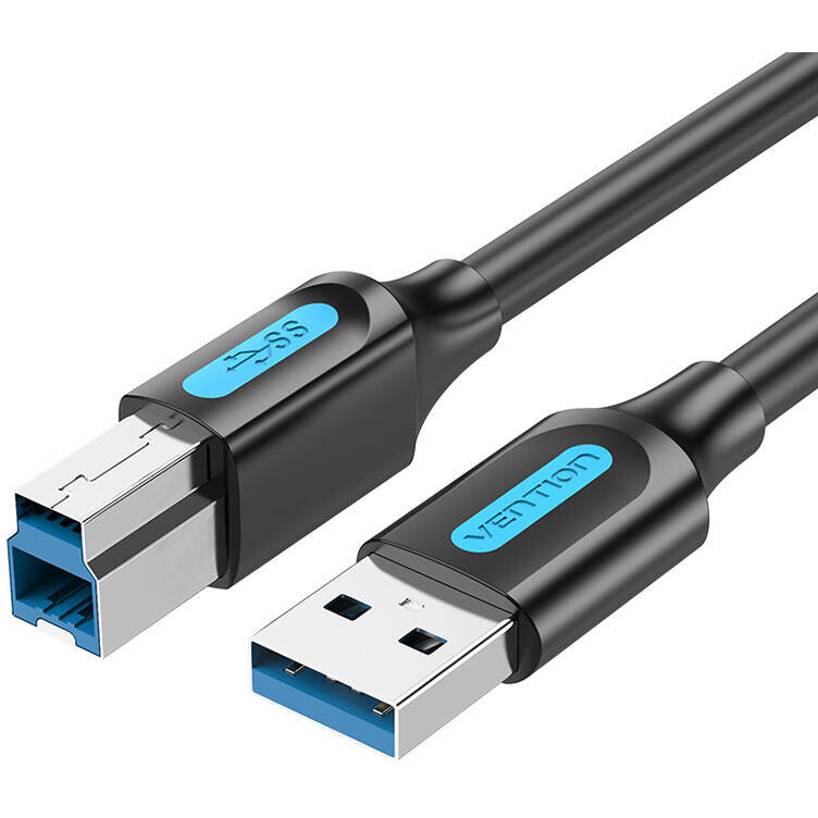 Cablu de date COOBF, USB 3.0 la USB-B, 2A, 5 Gbps, 1m, Negru