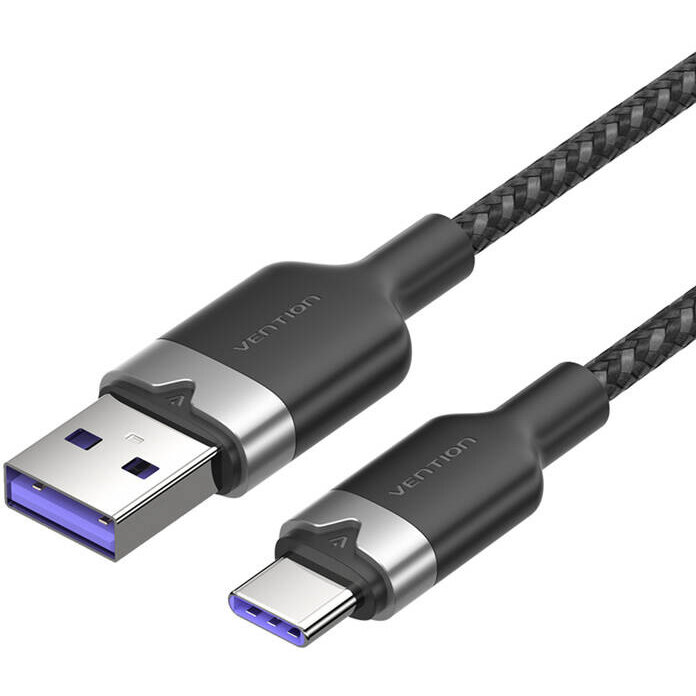 Cablu de date CTOBH USB/USB-C, 6A, 2m, Negru