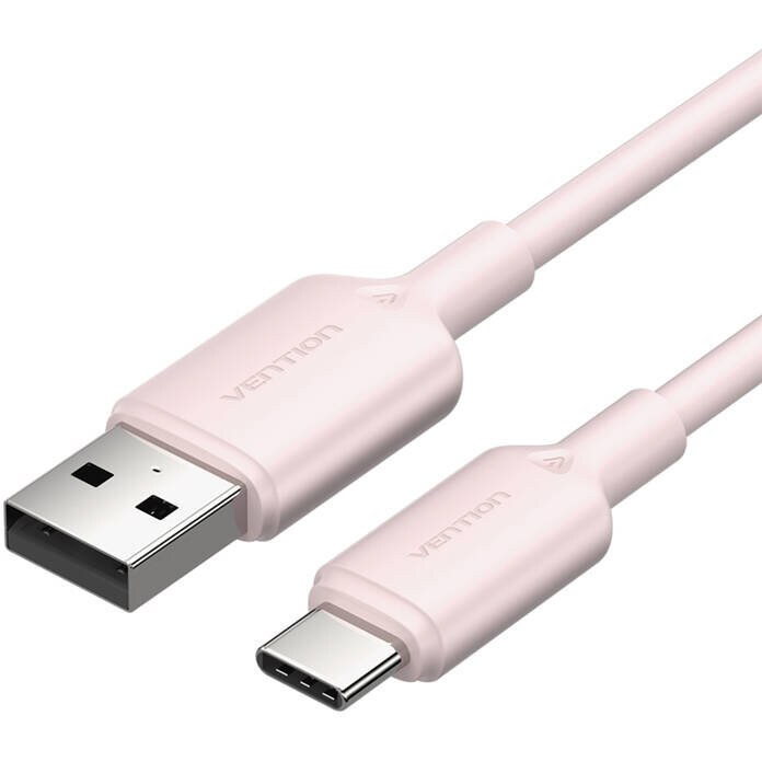Cablu de date CTQPF, USB/USB-C, 3A, 1m, Roz