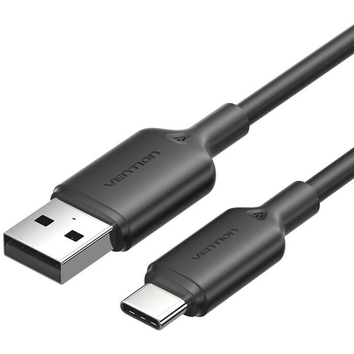 Cablu pentru incarcare si transfer de date Vention CTQBF, USB/USB-C, 3A, 2m, Negru - imagine 2