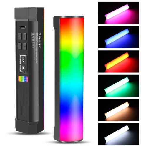 Lampa Foto-Video PU4138 LED RGB 17CM Baterie 2000mAh 6W Alb/Negru